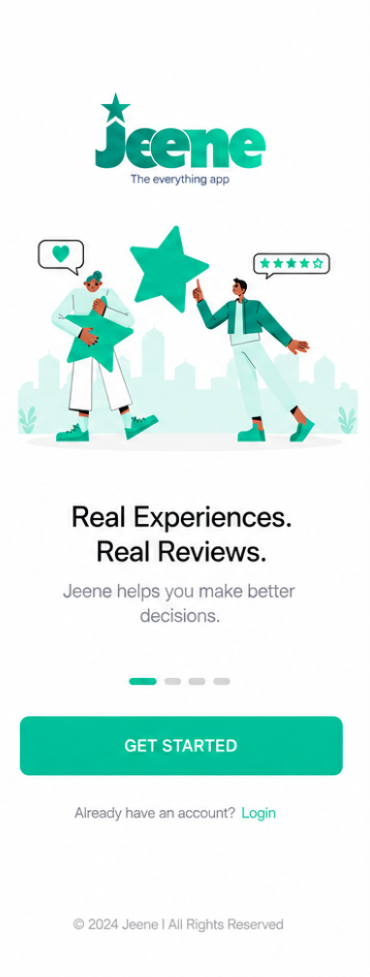 Jeene onboarding screen
